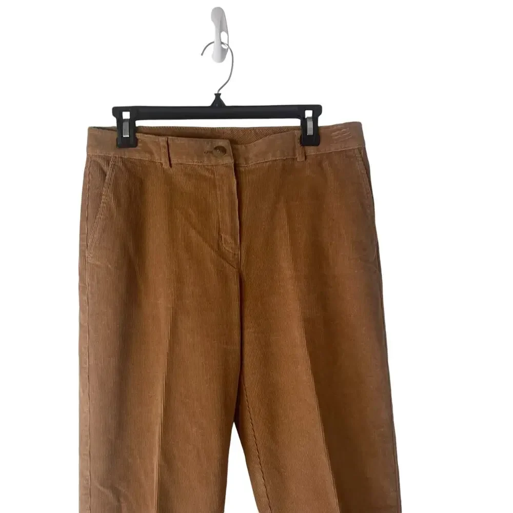 L.L. Bean Women's Size 6 Tall Tan Corduroy Academia Fall Straight Leg Pants‎